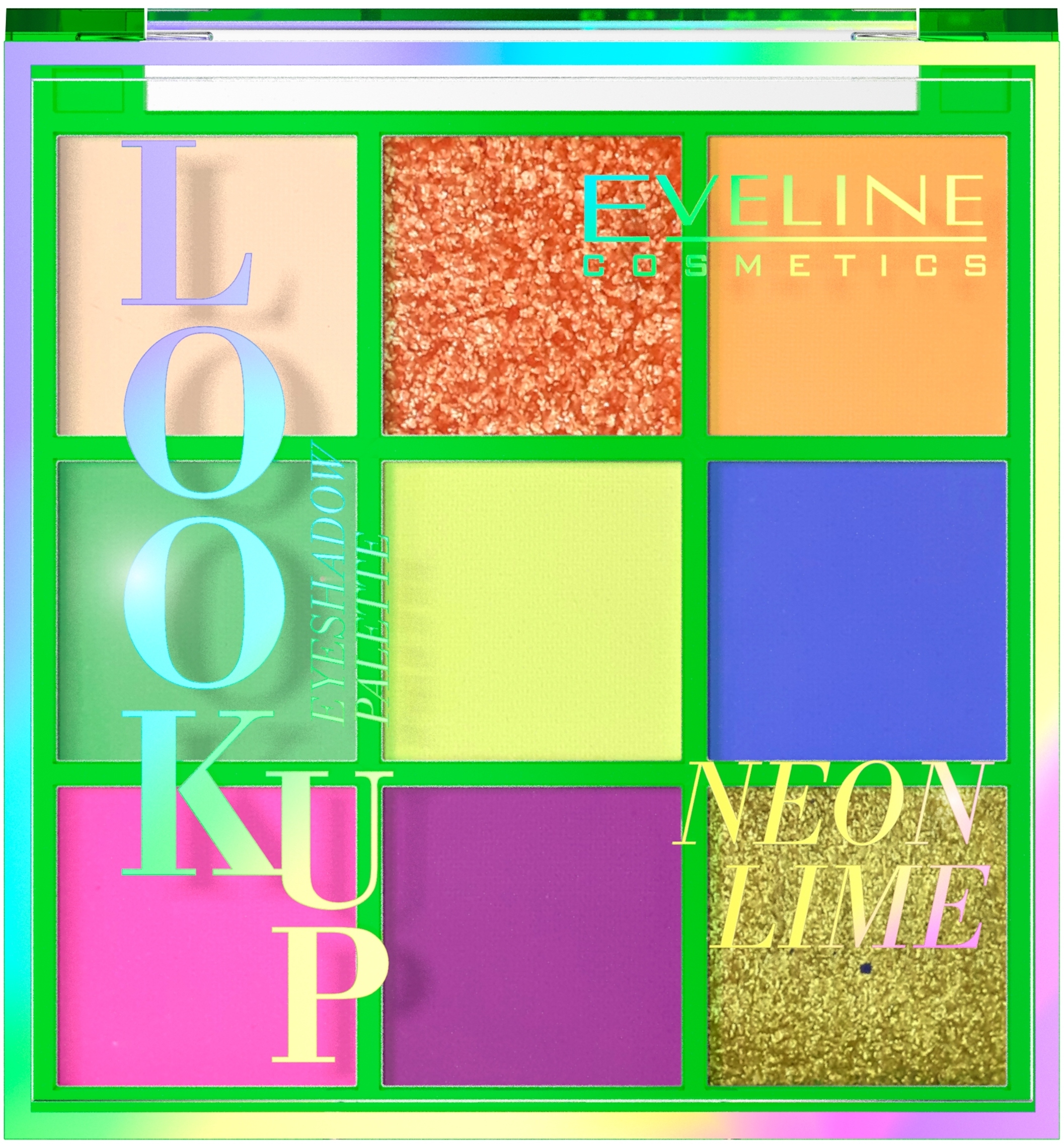 Eveline Cosmetics Look Up Neon Lime – Paleta 9 cieni do powiek