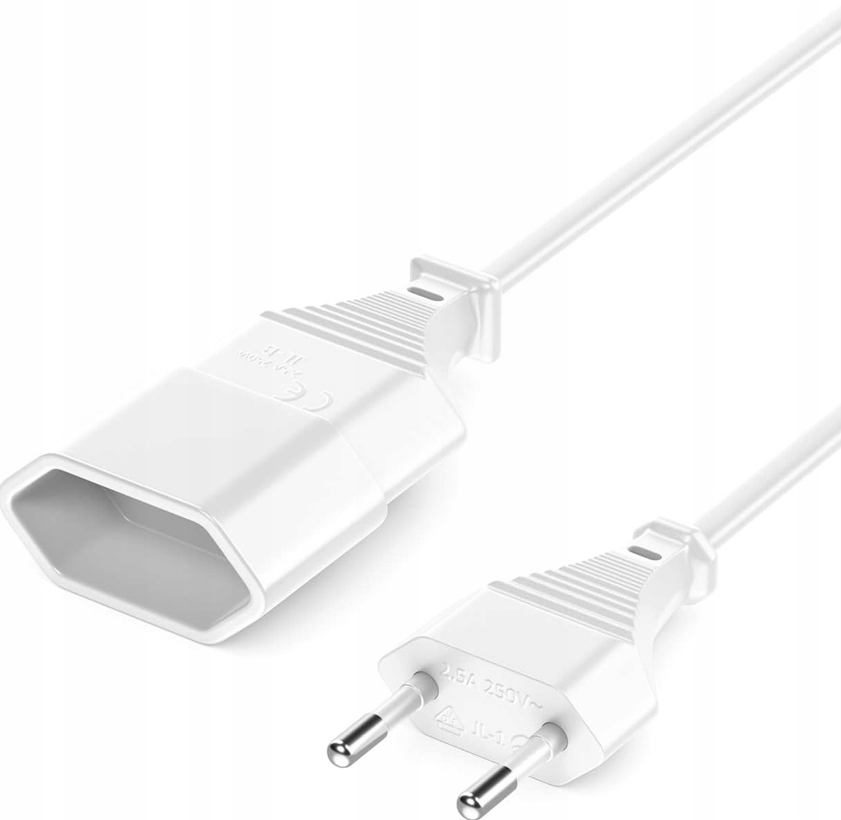 Przedłużacz 150CM kabel sieciowy przewód zasilający Euro uniwersalny biały – Idealne rozwiązanie do każdego domu