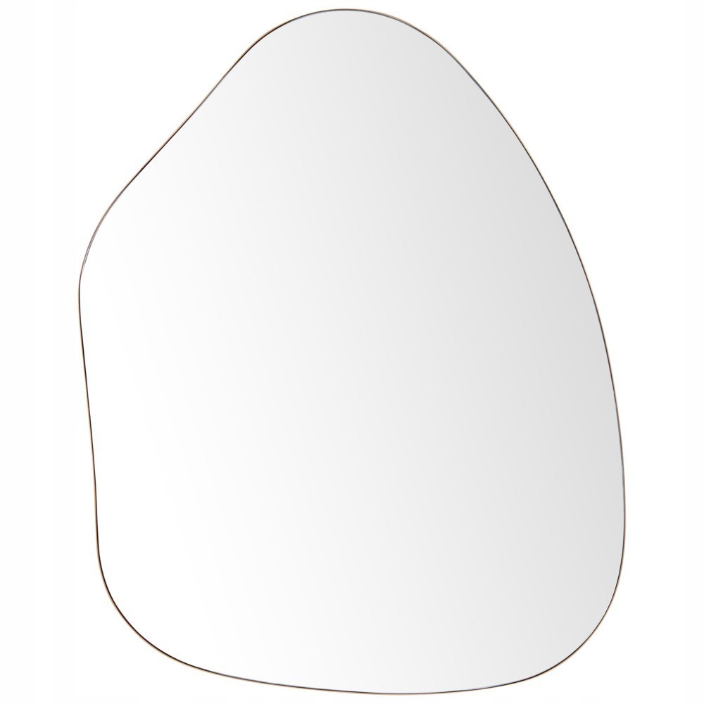 Beliani Metalowe lustro ścienne 70 x 92 cm złote PUTEAUX – Elegancja w Twoim wnętrzu