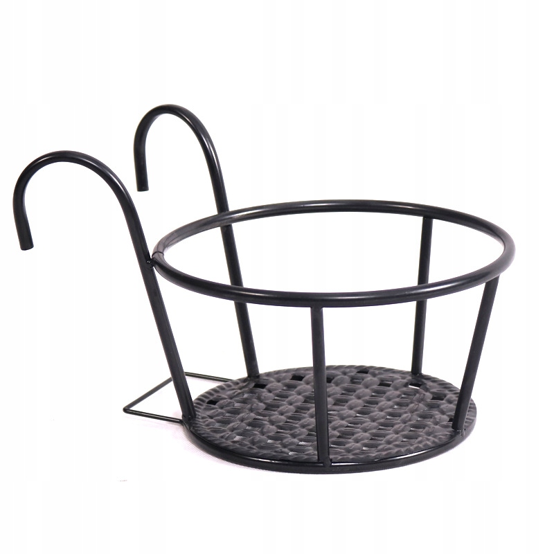 Donica Balkonowa Wisząca Metalowa Stelaż Czarna 22cm – Elegancja na Twoim Balkonie