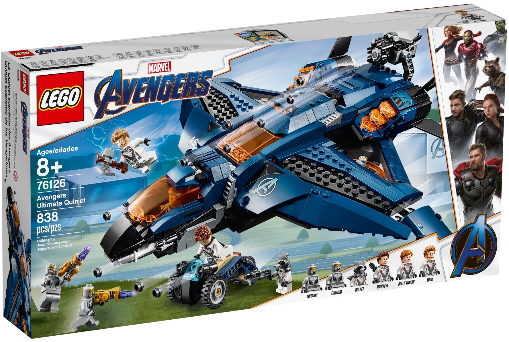 Marvel Wspaniały Quinjet Avengersów (76126) – Zestaw LEGO dla małych superbohaterów