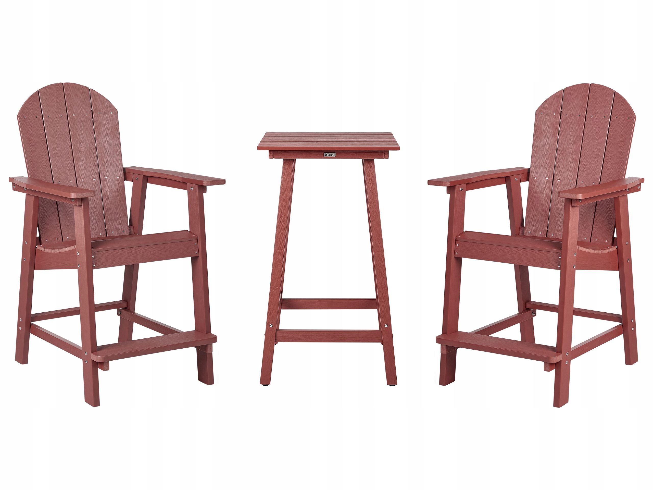 Zestaw mebli balkonowych ADIRONDACK Czerwony Lumarko – Elegancja i komfort na świeżym powietrzu