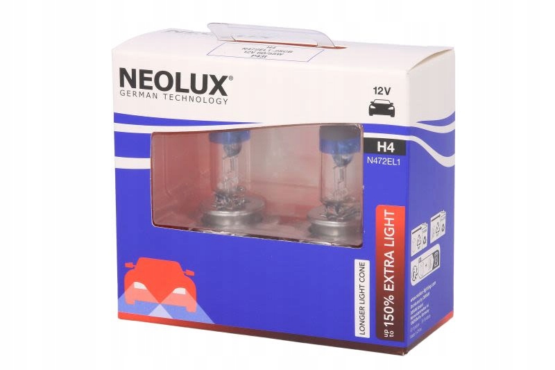 Żarówki H4 Neolux Extra Light 150% – Oświetlenie, które robi różnicę