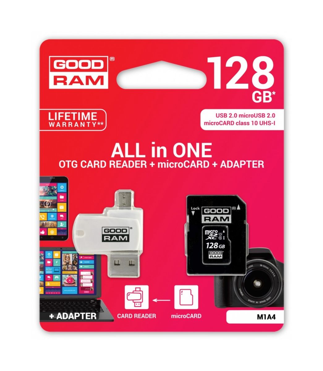 Karta pamięci Goodram All in One MicroSDXC 128 GB Class 10 UHS-I – Twoje dane zawsze pod ręką