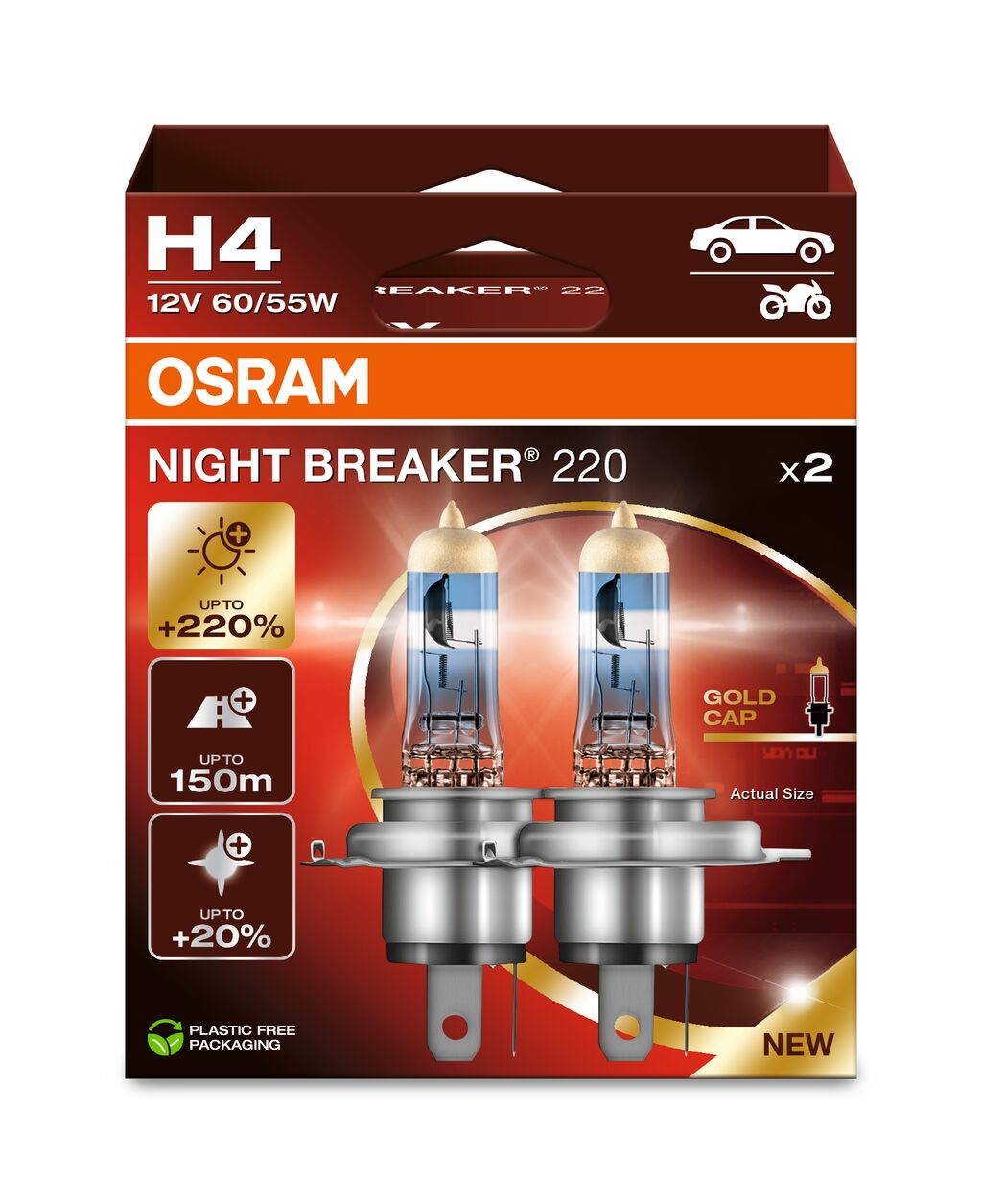 Osram OSRAM NIGHT BREAKER 220 H4 – Najjaśniejsze oświetlenie dla Twojego samochodu