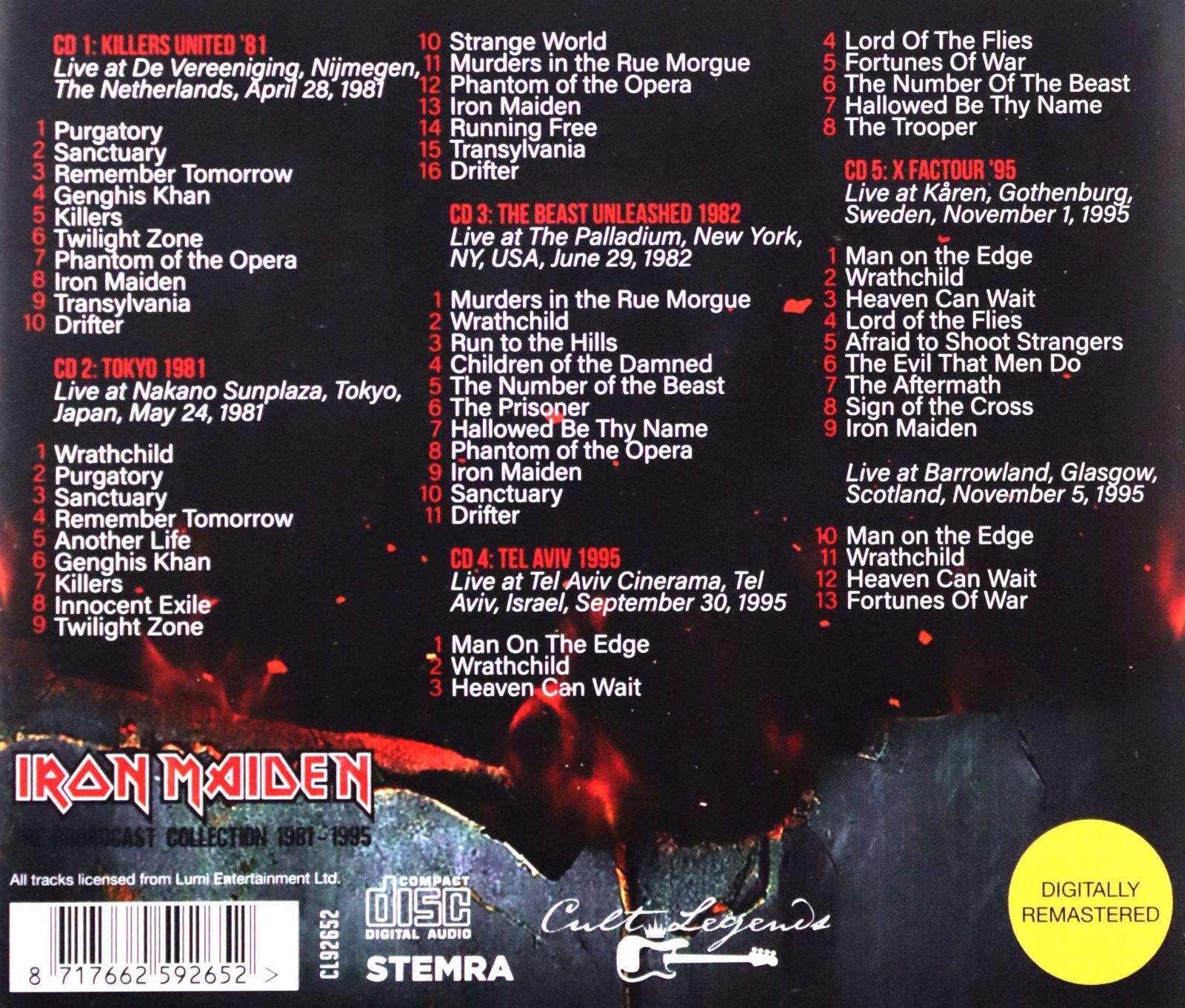 Tracklista CD – Klasyki Iron Maiden