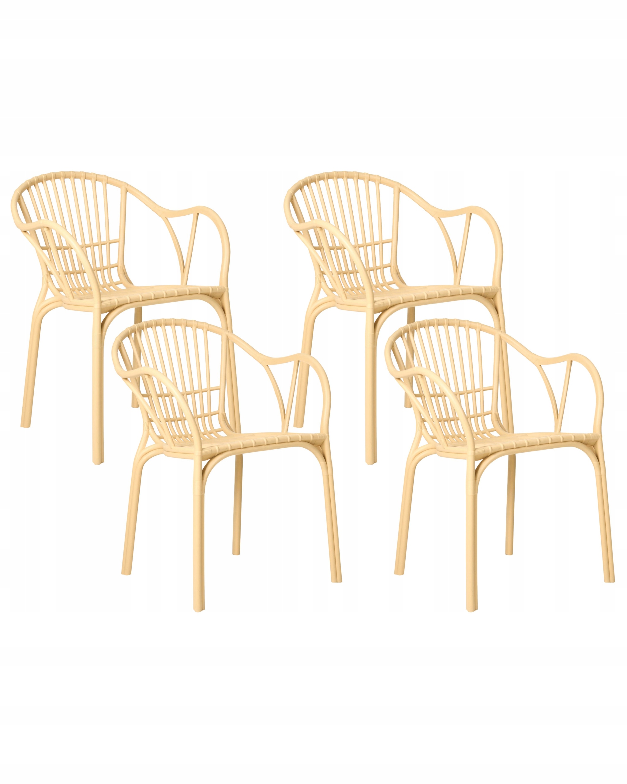 Zestaw 4 krzeseł ogrodowych ANDORA Beżowy – Styl i funkcjonalność w Twoim ogrodzie