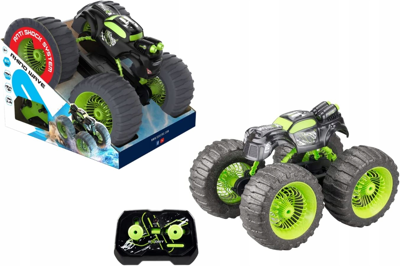 Rhino Wave – Zdalnie sterowany samochód do zabawy na lądzie i wodzie