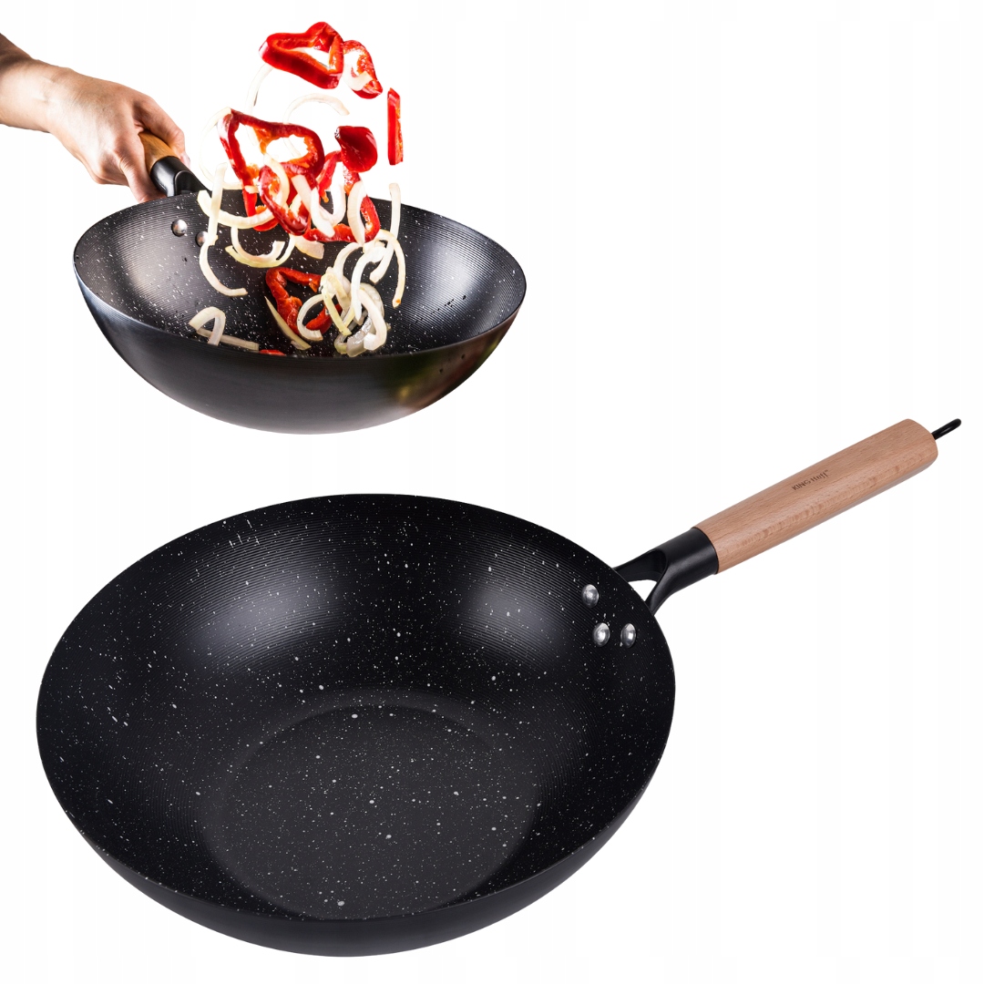Wok z powłoką marmurkową 30 cm KINGHOFF KH-1983 – Idealny do gotowania
