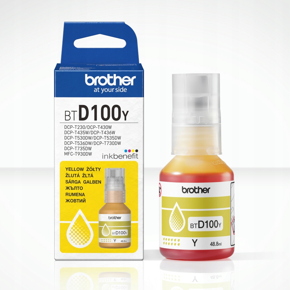 Brother BTD100Y – Butelka z atramentem w kolorze żółtym
