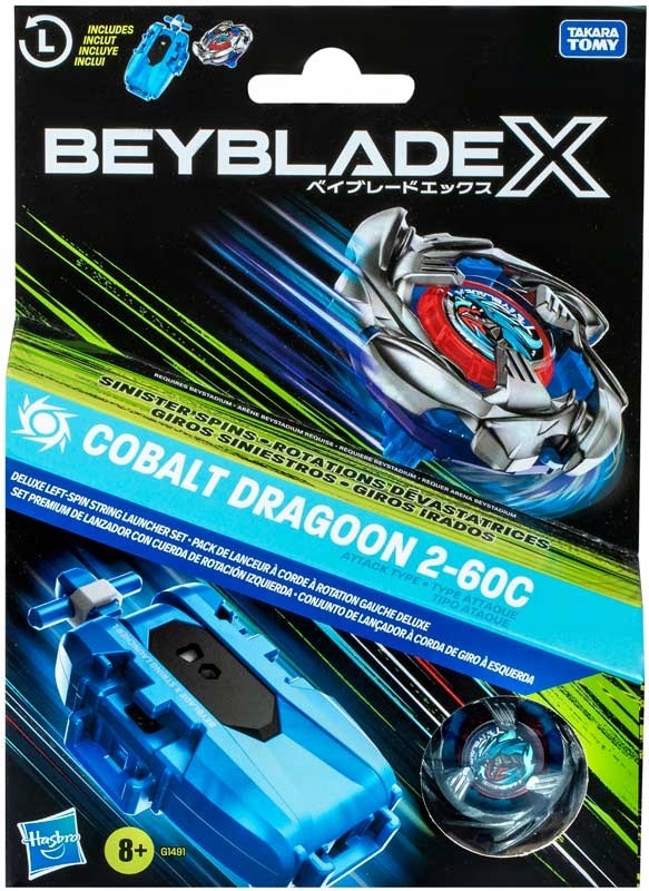 Wyrzutnia Hasbro Beyblade X Left-Spin String Launcher Cobalt Dragoon 2-60C – Rozpocznij swoją przygodę z Beyblade!
