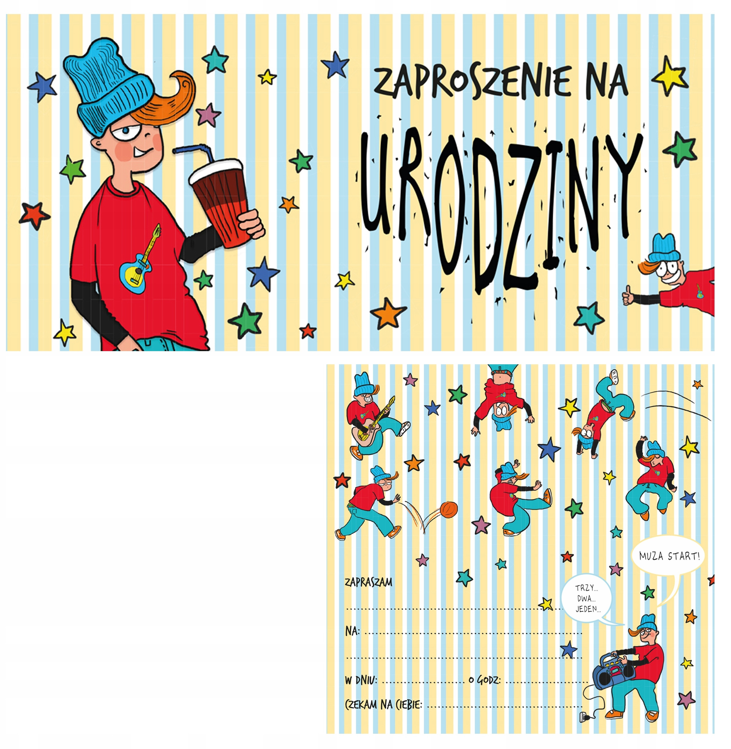 HENRY Zaproszenie Urodziny - Chłopak (5szt) – Wyjątkowe zaproszenia na urodziny