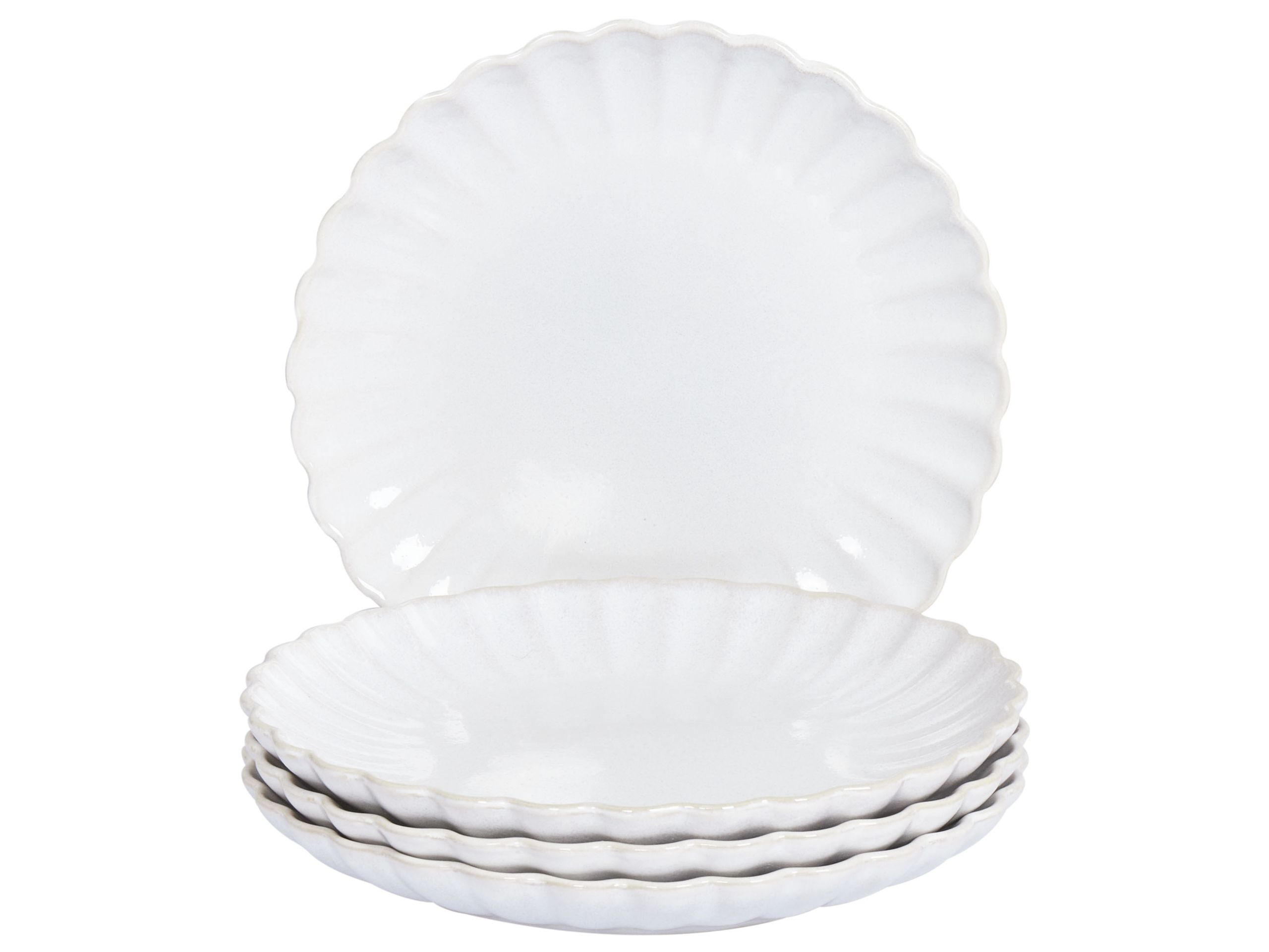 Zestaw 4 małych talerzy NETTLE ceramicznych białych – Elegancja i funkcjonalność w Twojej jadalni