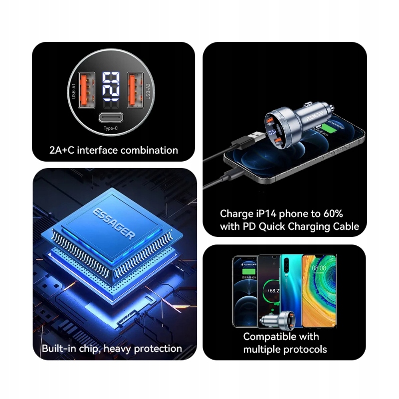 Wyjątkowe cechy ładowarki ESSAGER 80W