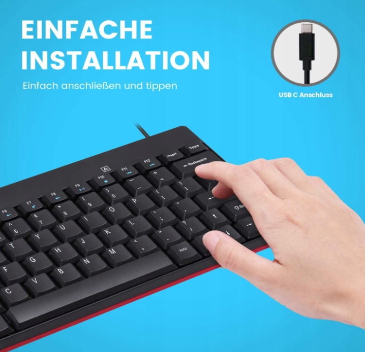 Ergonomiczny design klawiatury USB-C