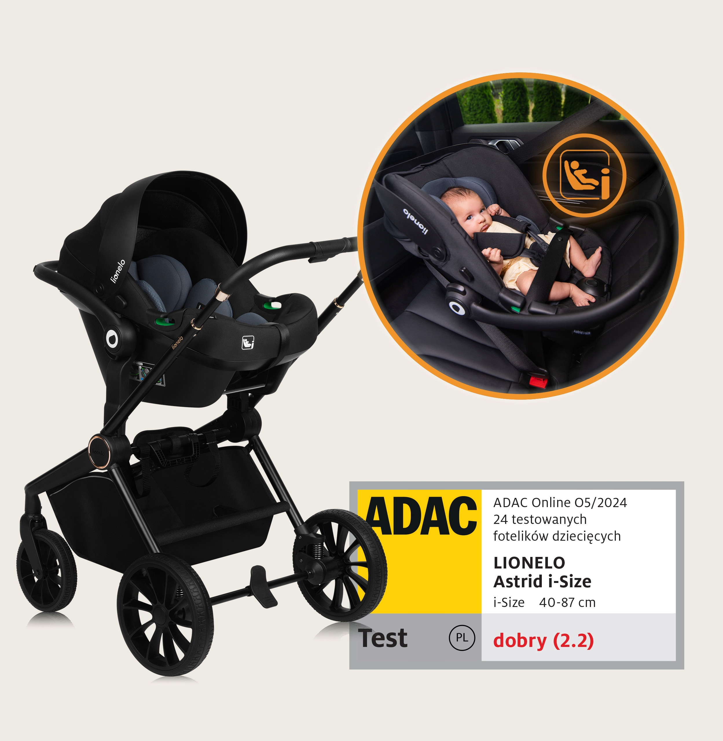 Kompletny zestaw 3w1 – Gondola, spacerówka i fotelik samochodowy