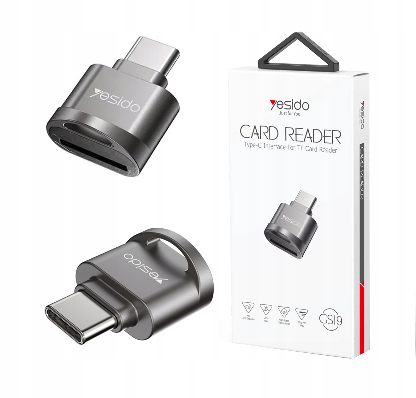 Yesido GS19 Czytnik Kart OTG Type-C - Micro SD, BLACK / CZARNY – Wygodne zarządzanie danymi
