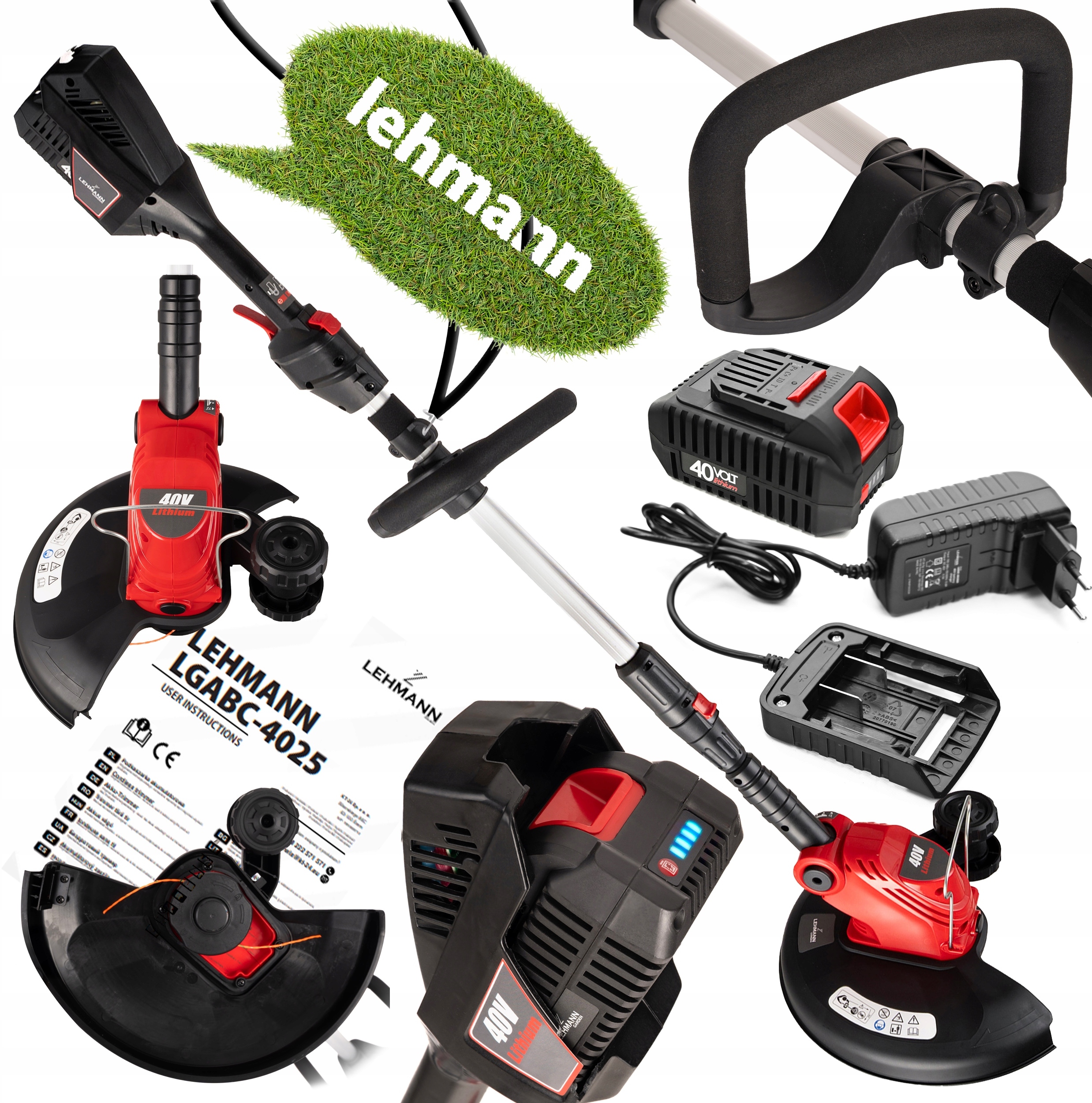 PODKASZARKA AKUMULATOROWA LEHMANN KOSA ZESTAW Z AKU LGABC-4025-SET – Idealne narzędzie do pielęgnacji ogrodu