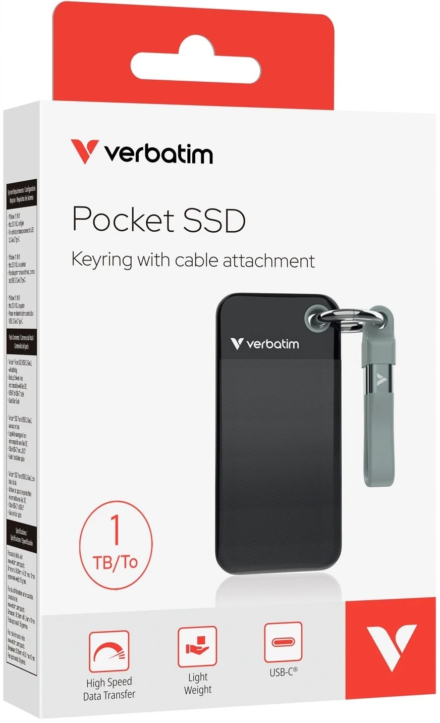 Dysk zewnętrzny SSD VERBATIM Pocket 1TB – Mobilność i wydajność w jednym