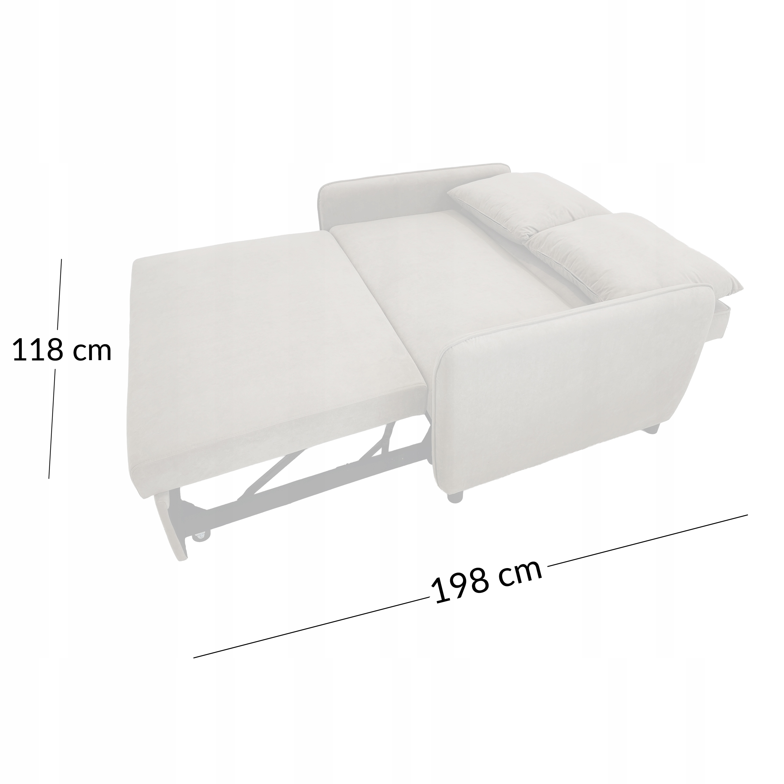 Powierzchnia spania 198x118 cm – Idealna dla gości i domowników