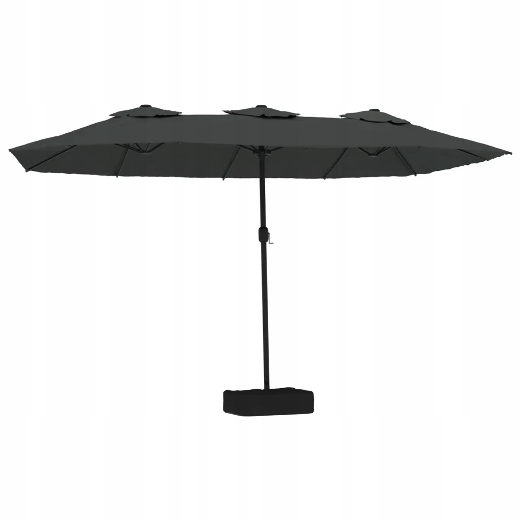 Podwójny parasol ogrodowy, antracytowy, 449x245 cm – Idealne rozwiązanie na letnie dni
