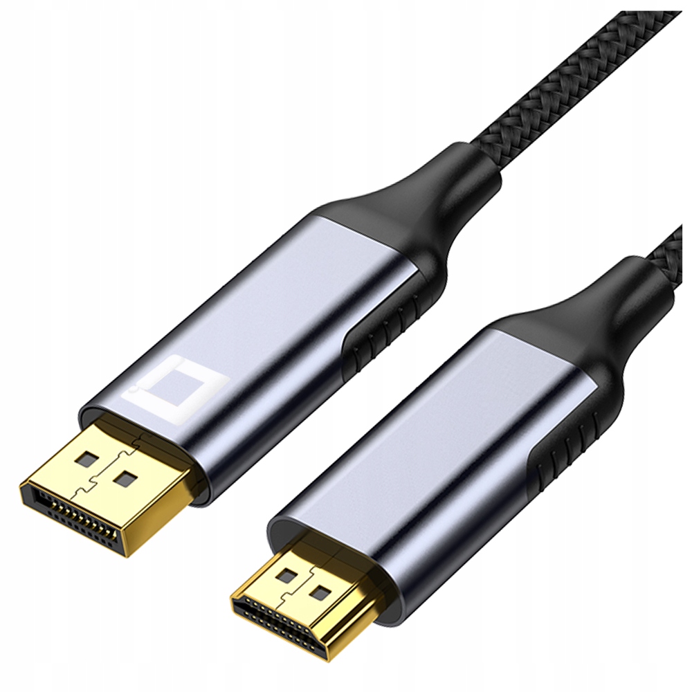 Kabel Co2 CO2 KABEL DISPLAYPORT HDMI 2.0 PRZEWÓD DP - HDMI FHD 240HZ 4K 60HZ HDR 1M – Doskonała jakość obrazu