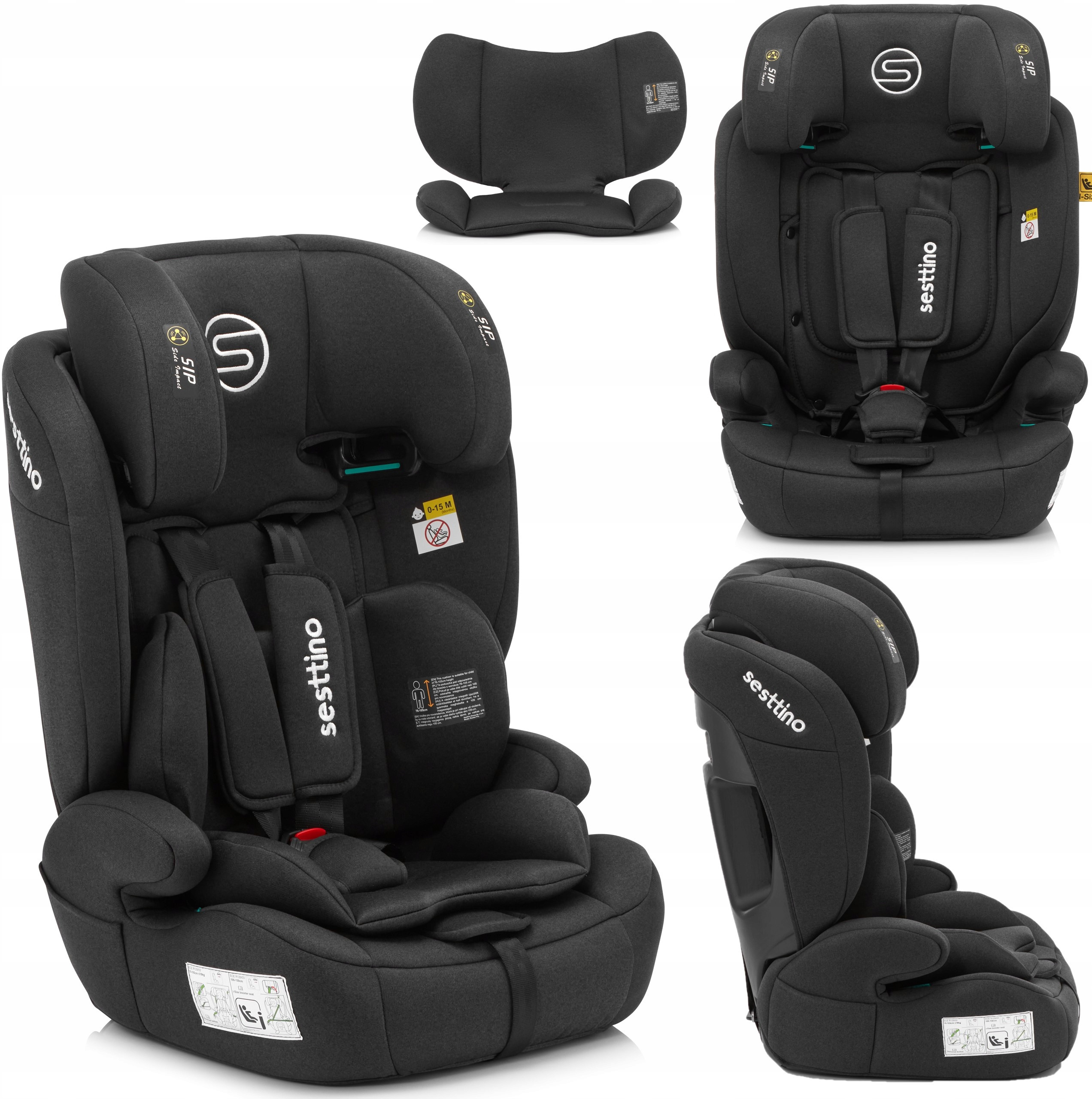 Fotelik samochodowy Sesttino Rocker Pro Black i-Size 76-150 cm 9-36 kg – Bezpieczeństwo i komfort dla Twojego dziecka