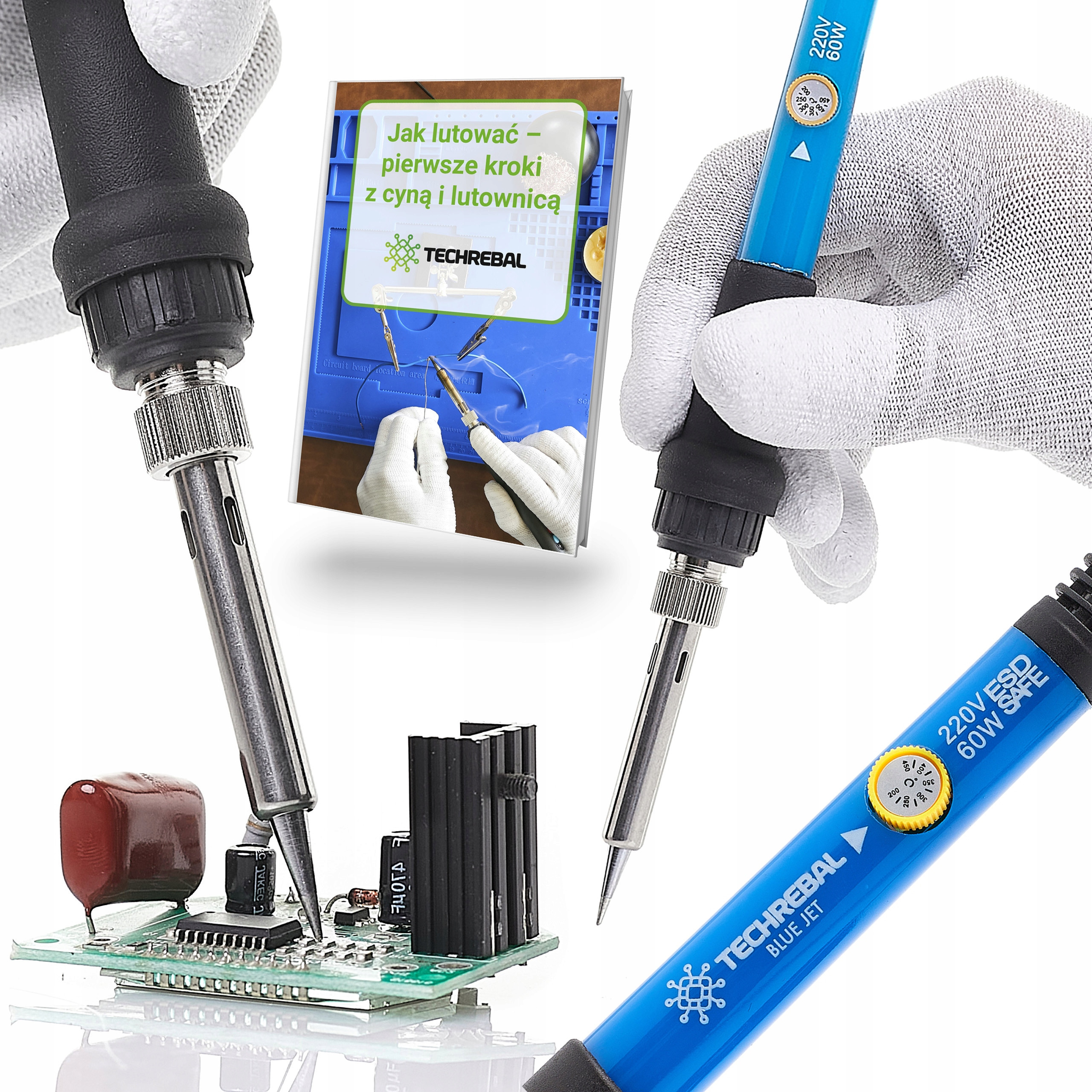 Precyzyjna Lutownica Grotowa Techrebal Blue Jet TBJ60W z Potencjometrem 60W – Idealne Narzędzie dla Elektroników