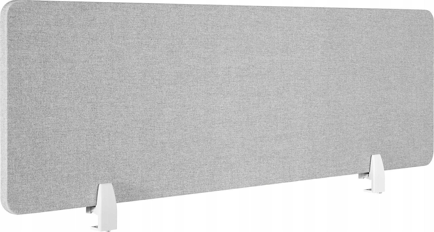 Przegroda akustyczna na biurko z zaokrąglonymi narożnikami - 160 x 40 cm, szary