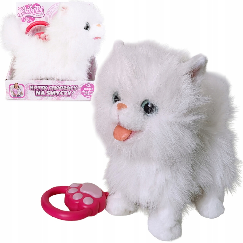 Maskotka interaktywna Kot chodzący na smyczy biały – Twój nowy przyjaciel