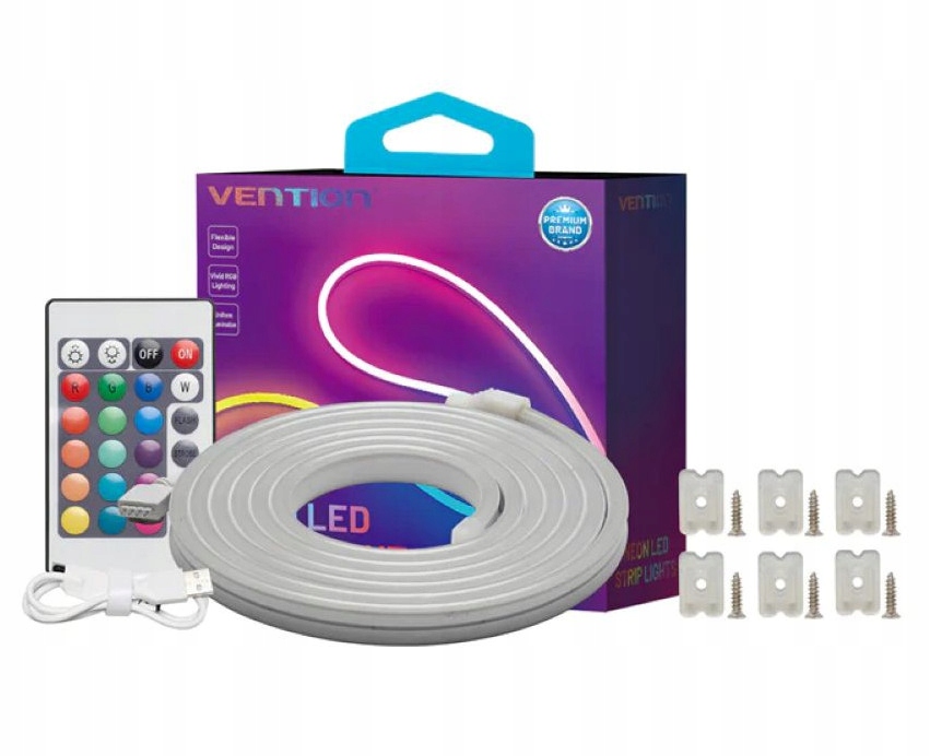 Taśma LED Vention Silicone Neon z pilotem IR – Nowoczesne oświetlenie do każdego wnętrza