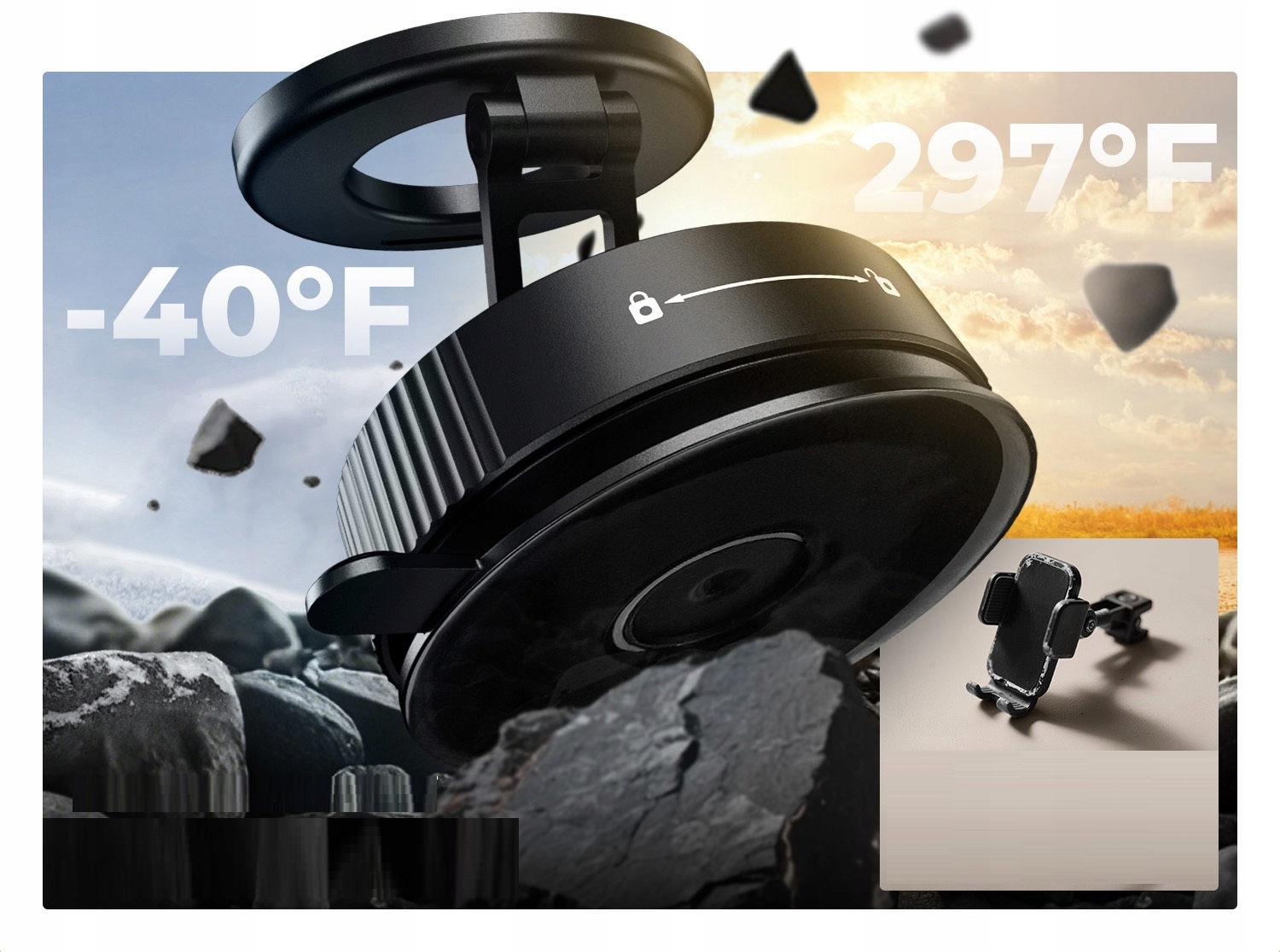 Ekstremalnie mocna przyssawka próżniowa – Siła trzymania do 96 lb