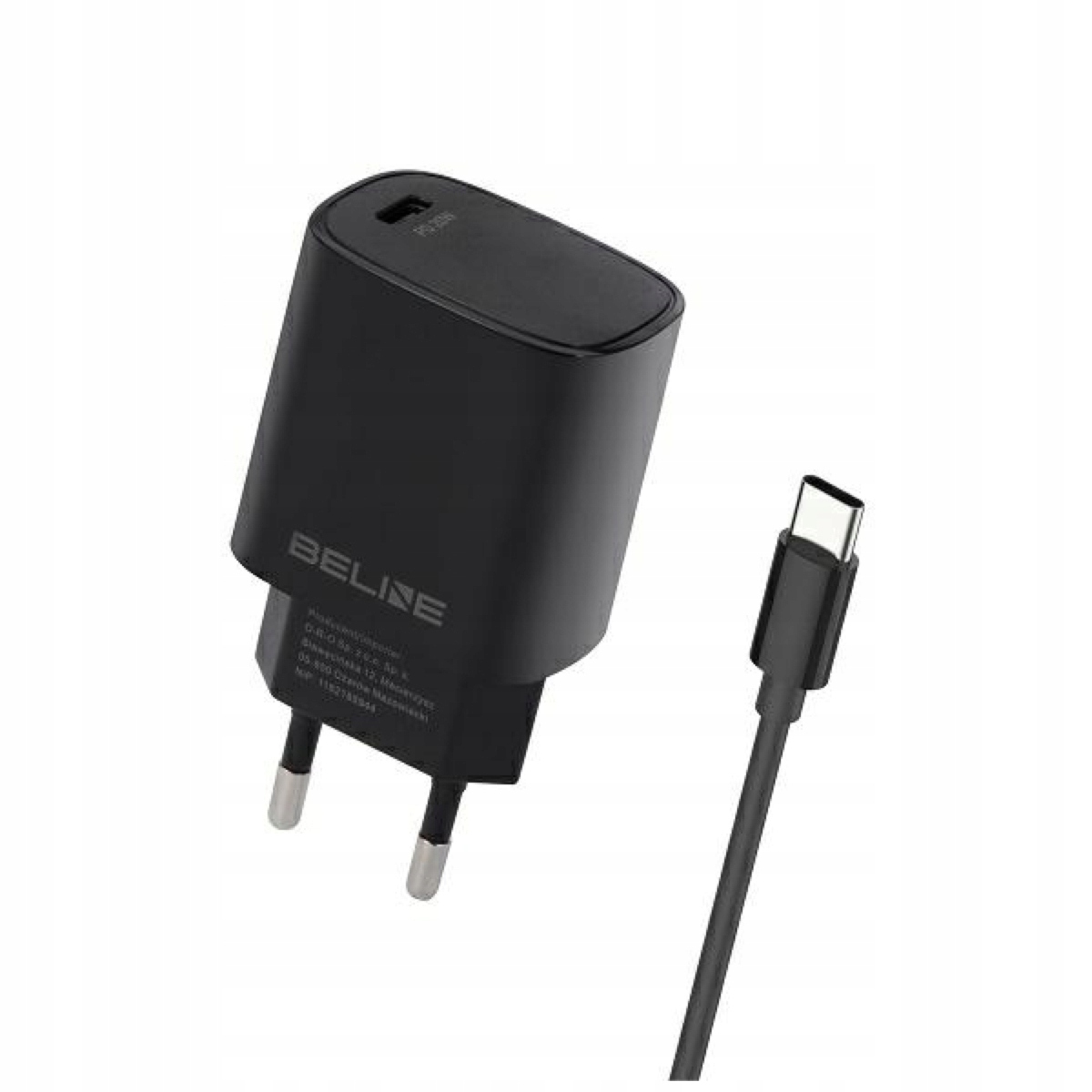 Ładowarka sieciowa Beline BLNCB20C 20W USB-C + kabel USB-C – Szybkie i bezpieczne ładowanie