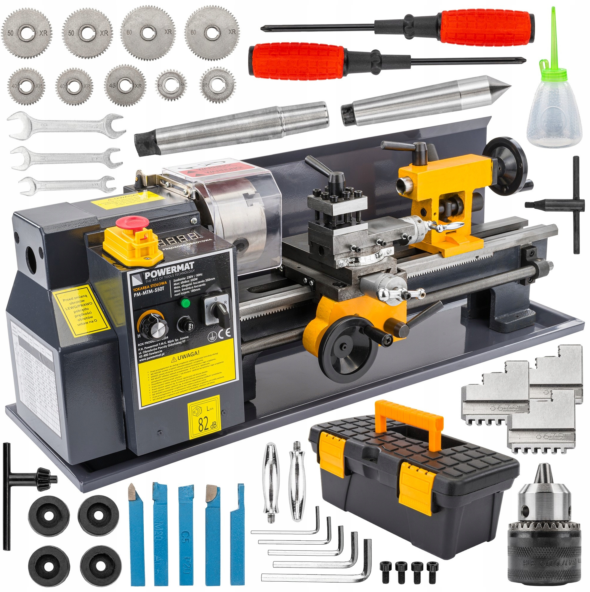 MINI TOKARKA STOŁOWA DO METALU I DREWNA PM-MTM-550T – Wydajność i precyzja w Twoim warsztacie