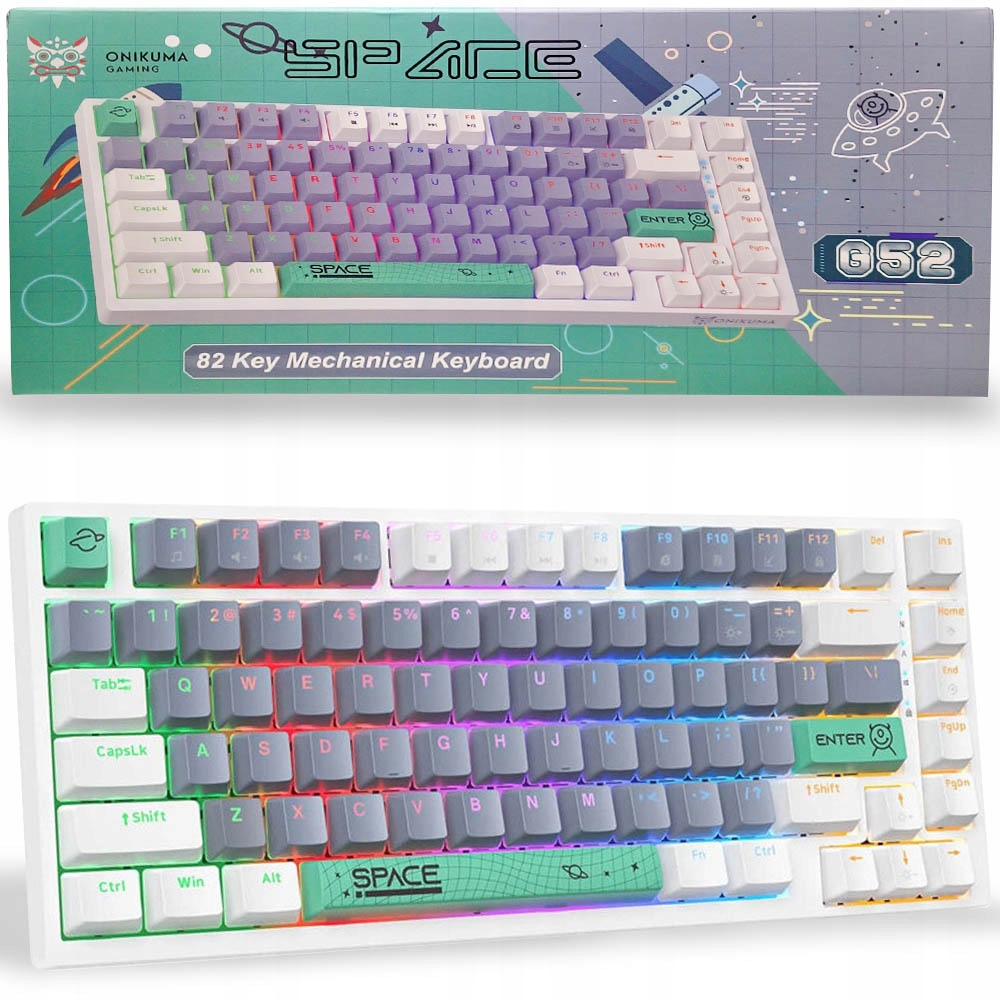 Klawiatura Onikuma ONIKUMA G52 – Mechaniczna Klawiatura Gamingowa RGB