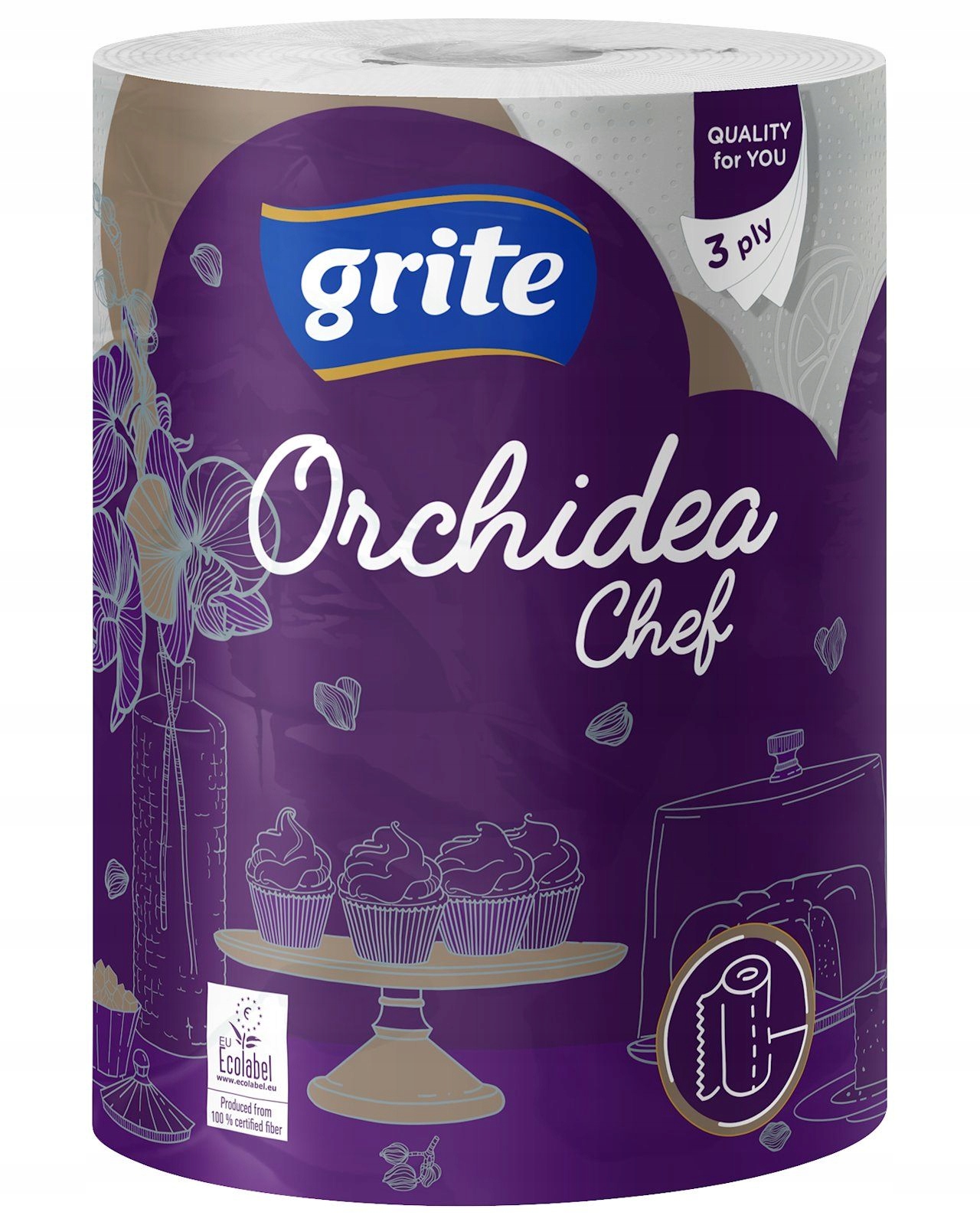 Ręcznik papierowy Grite Orchidea 3-warstwowy – Wydajność i jakość w każdej kuchni