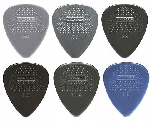 Kostka do gitary 6SZT Dunlop Nylon MAX GRIP Zestaw