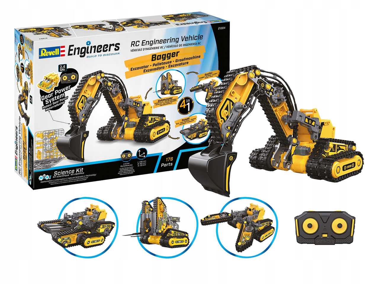 REVELL RC Pojazd inżynieryjny 4w1 21304 – Kreatywna zabawa dla młodych inżynierów