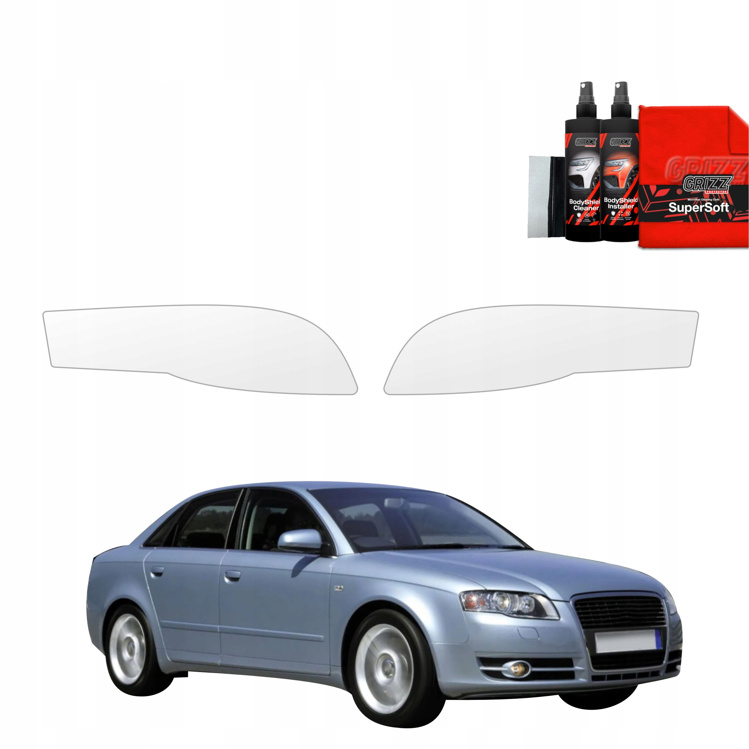 Folia ochronna na lampy GrizzGlass BodyShield do Audi A4 B7 Sedan (2004-2008) – Idealna ochrona dla Twojego auta