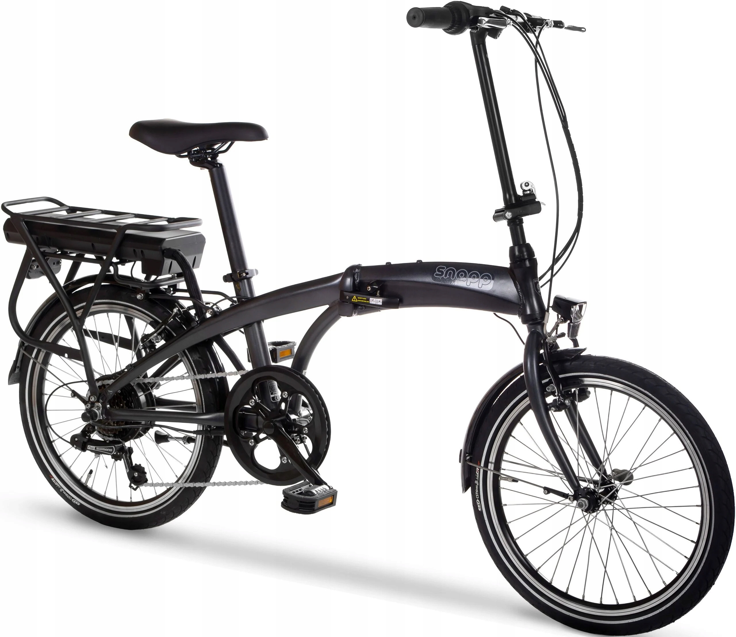 Rower elektryczny składany Snapp City-E Grafit – Mobilność i styl w jednym
