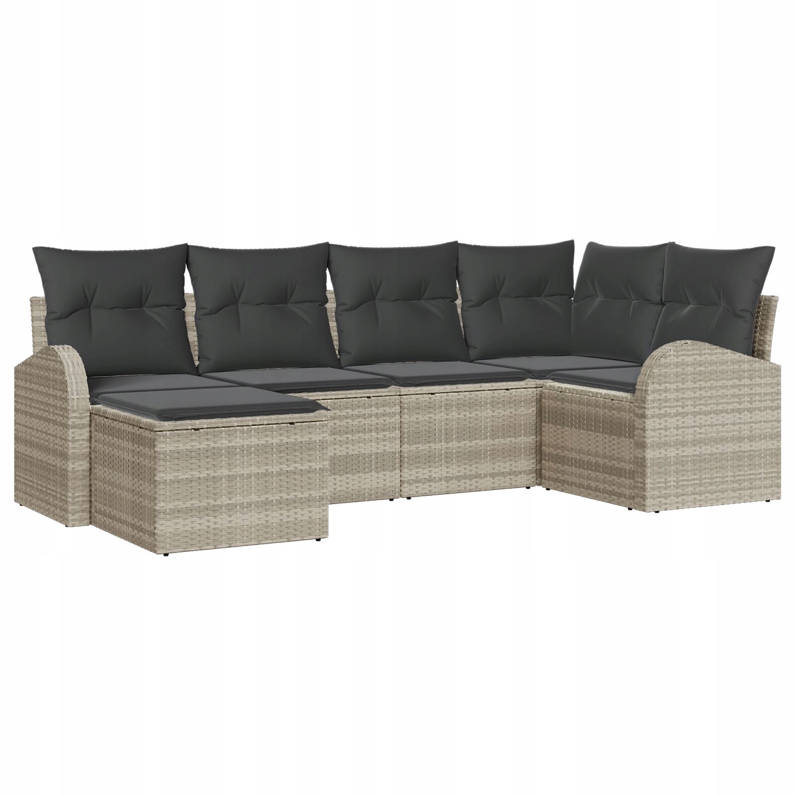 Elegancki design z jasnoszarego polirattanu