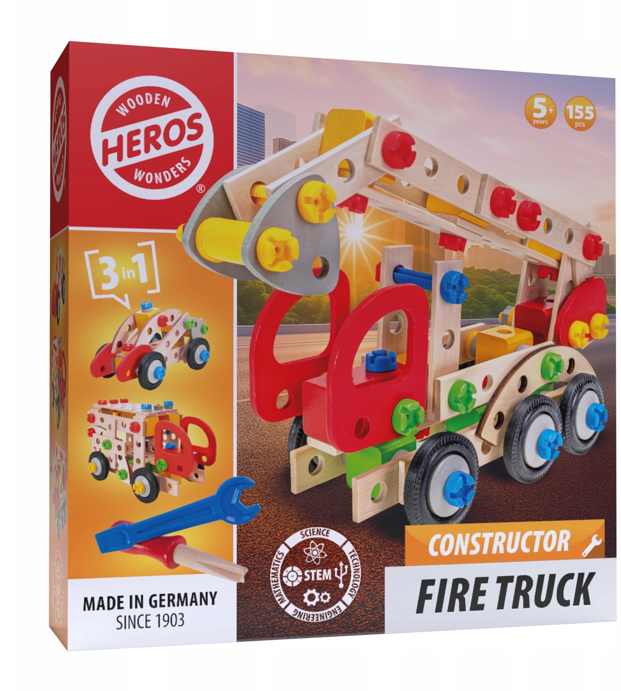 HEROS Klocki drewniane 3w1 HE0009 – Kreatywna zabawa dla dzieci