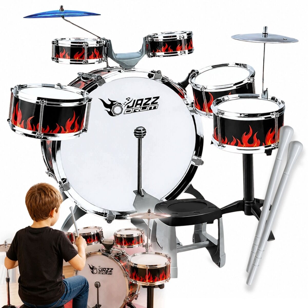 SUPRIMO K-DRUMS 2 – Duża perkusja dla dzieci z 6 bębnami