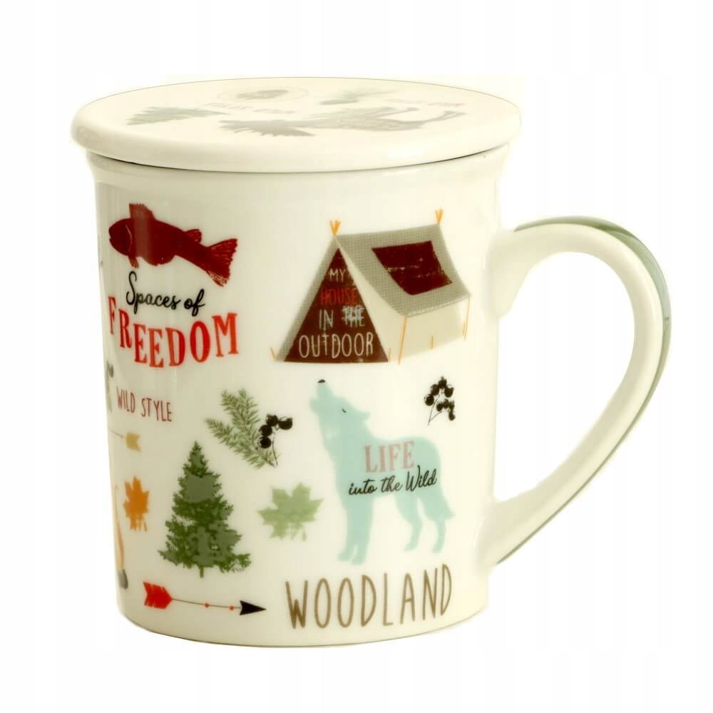 Prezent dla podróżnika kubek WOODLAND + zaparzacz