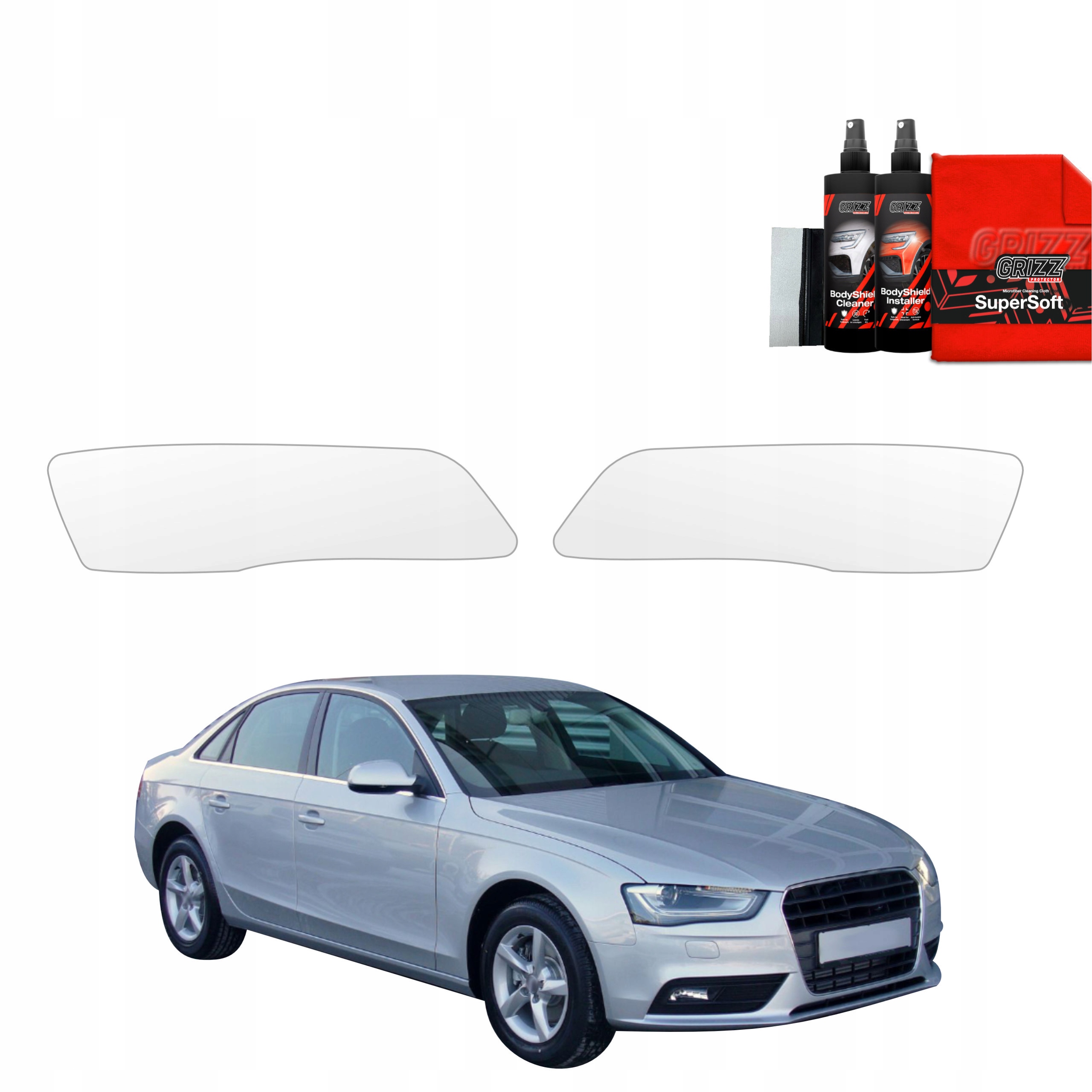 Folia ochronna na lampy GrizzGlass BodyShield do Audi A4 B8 Sedan Facelifting (2011-2015) – Ochrona na najwyższym poziomie