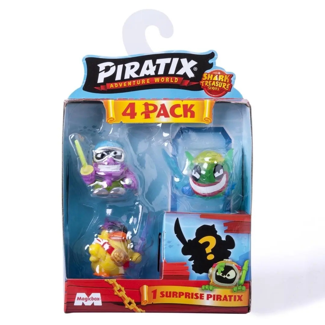 Figurka Piratix Shark Treasure 4-pak – Odkryj skarby pirackiego świata!