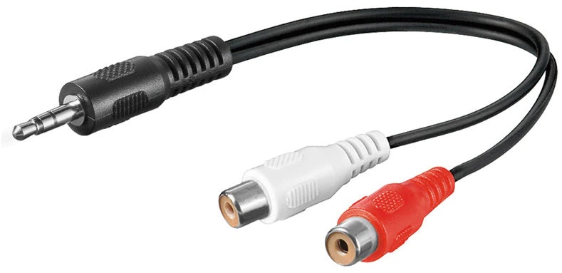 Kabel audio Jack 3.5mm - RCA (Cinch) x2 0.2m czarny – Idealne połączenie dla Twojego sprzętu