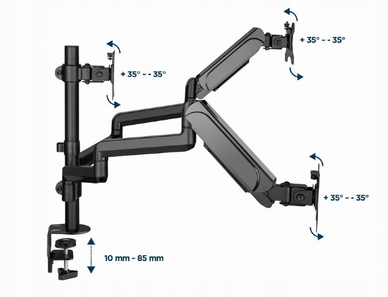Gembird Biurkowe ramię na 3 monitory – Ergonomia i wygoda w pracy