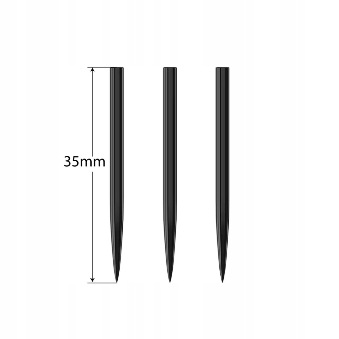 Końcówki do rzutek Harrows Steeltip Points Black 35 mm – Idealne do tarcz sizalowych i papierowych