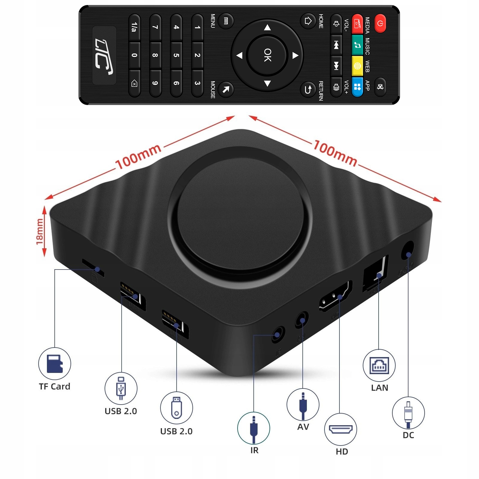 Odtwarzacz multimedialny Smart TV Box LTC BOX51 – Twoje centrum rozrywki w 4K